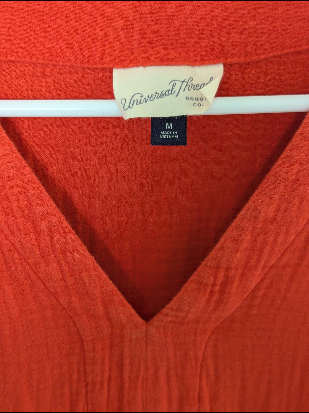 Universal Thread Orange V-Neck Gauze Tunic Dress - Picture 5 of 5